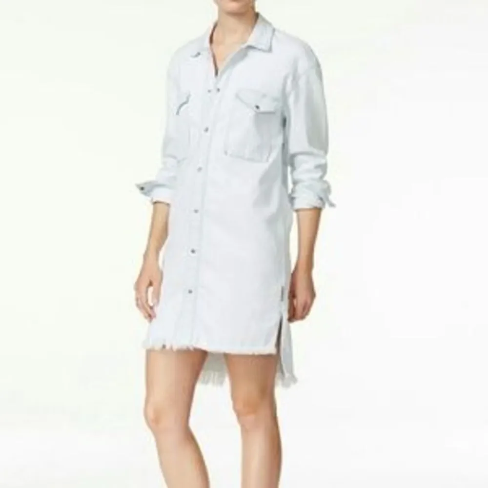🕶HP🕶 Hudson Button Up High Low Denim Jean Dress - Picture 1 of 3